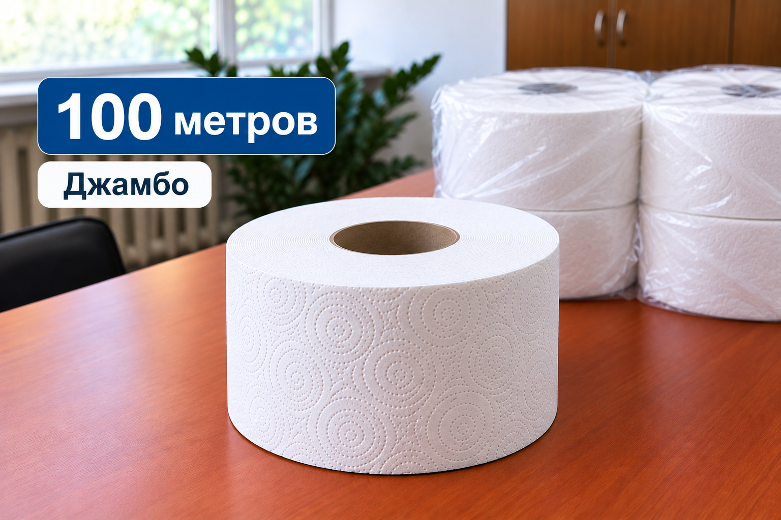 Туалетная бумага Jumbo Lux, 100 м
